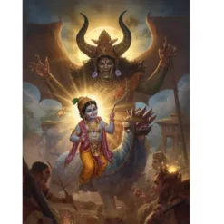 krishna putana demon a4 ntr print