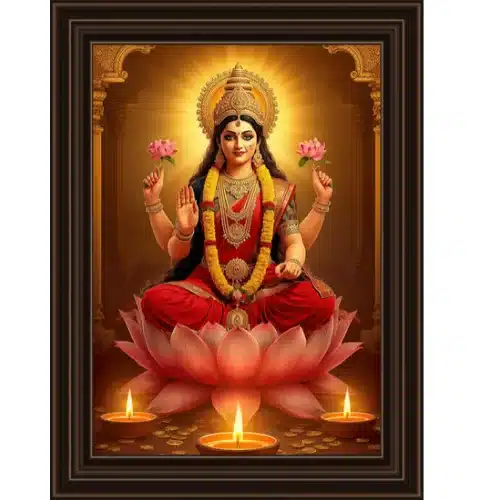 laxmi mata diwali a4 ntr photo print — gold