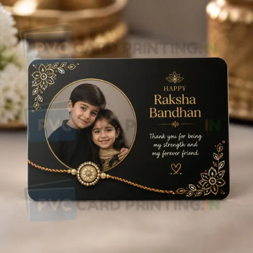 matte black rakhi photo card