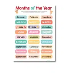 months of year a4 ntr chart