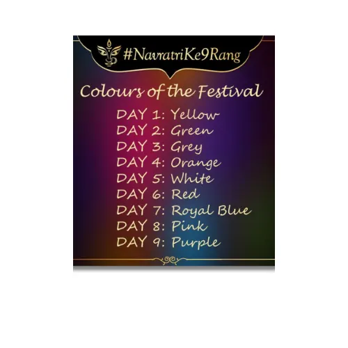 navratri colors 9 days chart a4 ntr