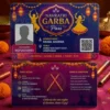 navratri garba pass pvc card