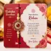 personalized message card with a rakhi
