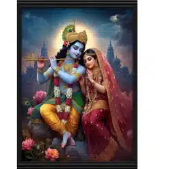 radha krishna a4 ntr photo print — flute