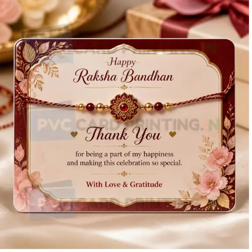 return gift message card pvc rakhi
