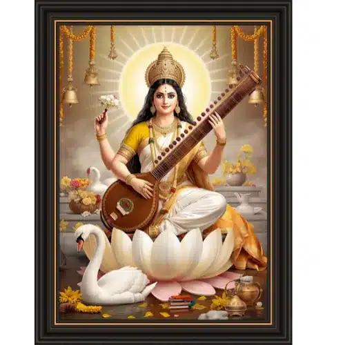 saraswati mata vasant panchami a4 ntr print