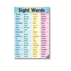 sight words kg1 a4 ntr chart