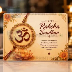 spiritual om message card pvc rakhi