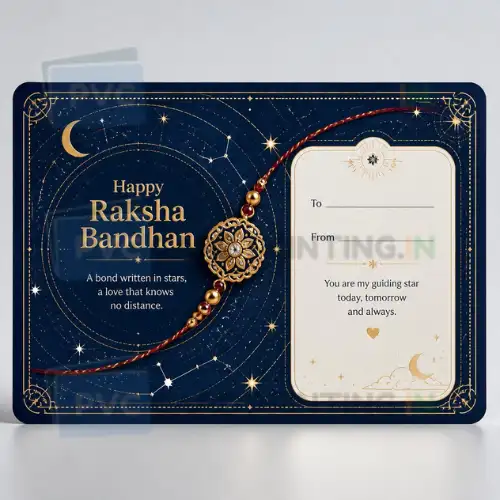 star map rakhi greeting card pvc
