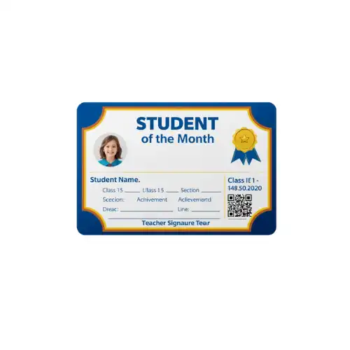 student of the month pvc card