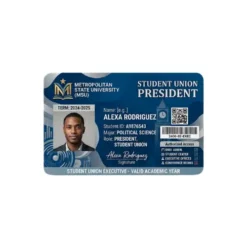 student union president pvc card