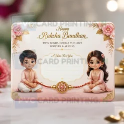 twin sibling rakhi note gift card