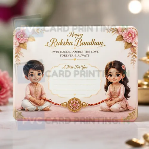twin sibling rakhi note gift card