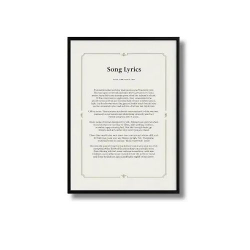 a4 a4 song lyric art print printed — single sheet a4 print (1)