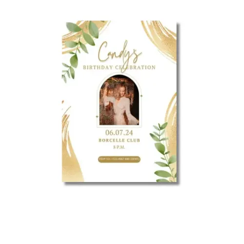 a4 adult birthday invitation printed — single sheet adult print