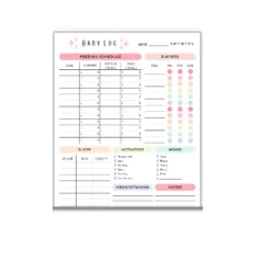 a4 baby feeding log sheet printed — single page baby organiser sheet (1)