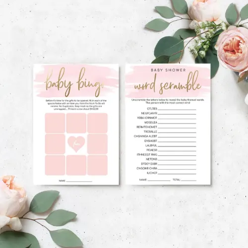 a4 baby shower game sheet printed — single sheet baby print