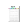 a4 bill payment tracker printed — single page bill organiser sheet