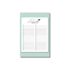 a4 bucket list sheet printed — single page bucket organiser sheet