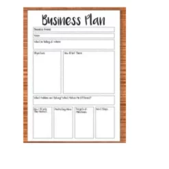 a4 business plan worksheet printed — single sheet business practice