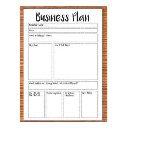 a4 business plan worksheet printed — single sheet business practice