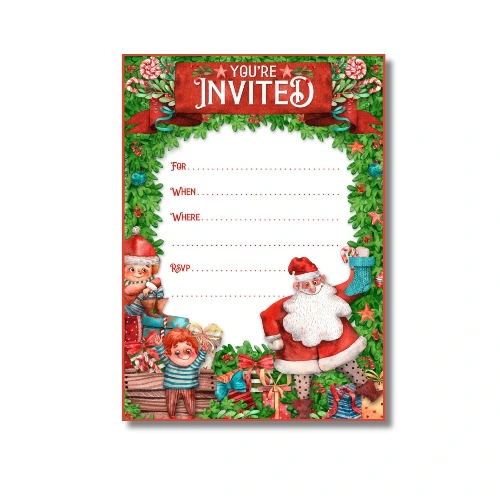 a4 christmas party invite printed — single sheet christmas print (1) (1)