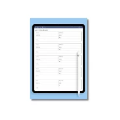 a4 contact address book page printed — single page contact organiser sheet