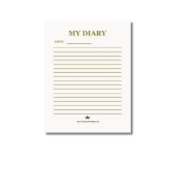 a4 diary entry writing sheet printed — single sheet diary practice