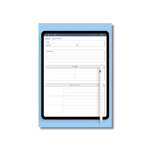 a4 essay plan template printed — single sheet essay practice