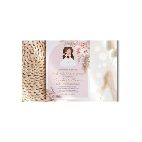 a4 first holy communion invite printed — single sheet first print