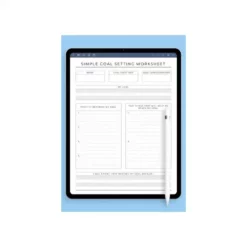 a4 goal setting sheet 90 day printed — single page goal organiser sheet (2)