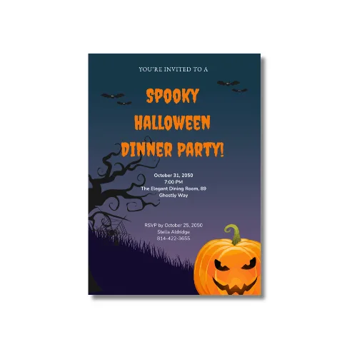 a4 halloween party invite printed — single sheet halloween print (1)