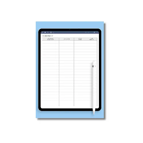 a4 home inventory sheet printed — single page home organiser sheet
