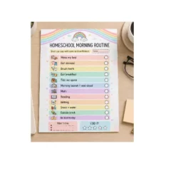 a4 homeschool morning routine printed — single sheet homeschool practice