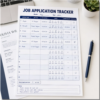 a4 job application tracker printed — single page job organiser sheet