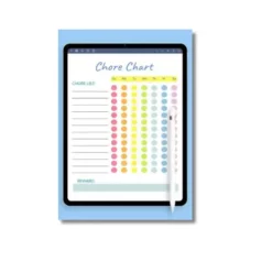 a4 kids chore chart weekly printed — single page kids organiser sheet