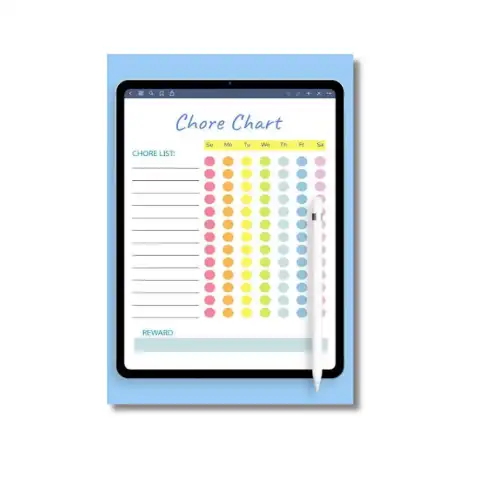 a4 kids chore chart weekly printed — single page kids organiser sheet