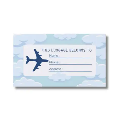 a4 luggage tag sheet a4 printed — single sheet luggage print