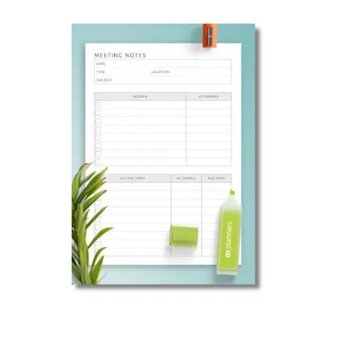 a4 meeting notes template printed — single sheet meeting practice (2)