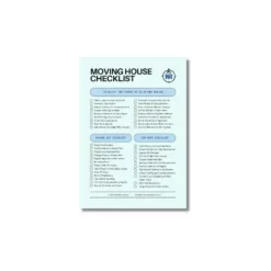 a4 moving house checklist printed — single page moving organiser sheet