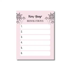 a4 new year resolution sheet printed — single page new organiser sheet