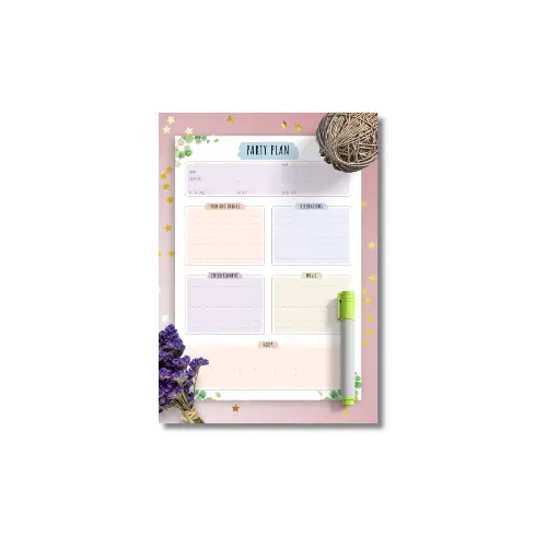 a4 party planning checklist printed — single page party organiser sheet