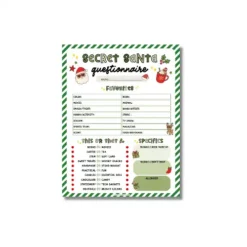 a4 secret santa organiser printed — single page secret organiser sheet (1)