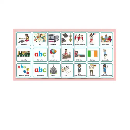 a4 sen visual timetable sheet printed — single sheet sen practice