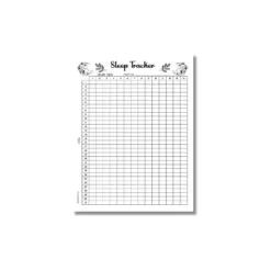 a4 sleep tracker sheet printed — single page sleep organiser sheet