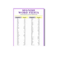 a4 spanish vocabulary sheet printed — single sheet spanish practice