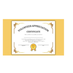 a4 volunteer appreciation award printed — single sheet volunteer print (2)