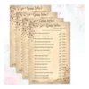 a4 wedding guest game printed — single sheet wedding print