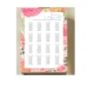 a4 wedding seating plan a4 printed — single sheet wedding print