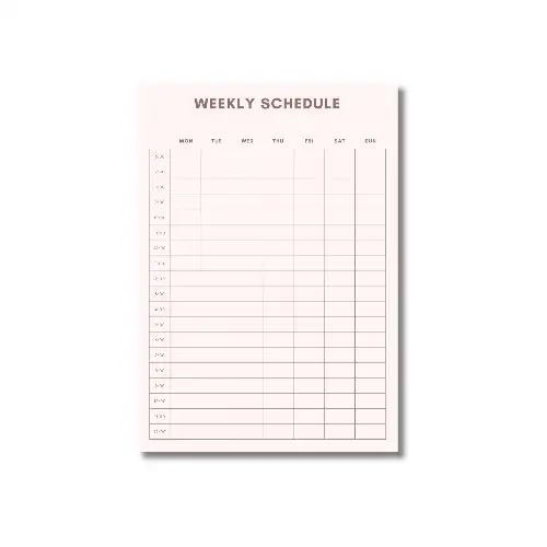 a4 weekly planner sheet printed — single page weekly organiser sheet
